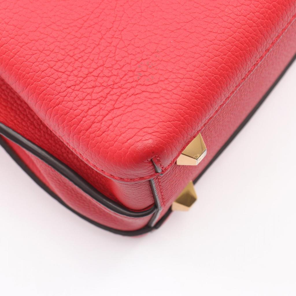 Used MCM MINI MILLA 2WAY Handbag leather Red Used Women