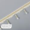 12M Woven Texture Tassel Lace Trim Crystal Hanging Beads Chain Tassel Ribbon  Curtain Decor