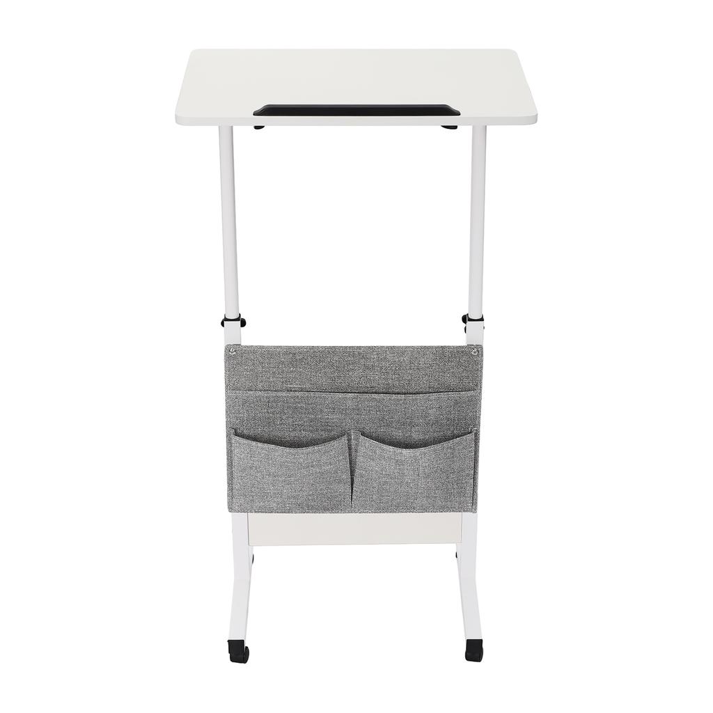 Adjustable Height Standing Desk, Portable Laptop Desk, Rolling Computer Stand with Book Stopper for Office, Living Room, Lounge