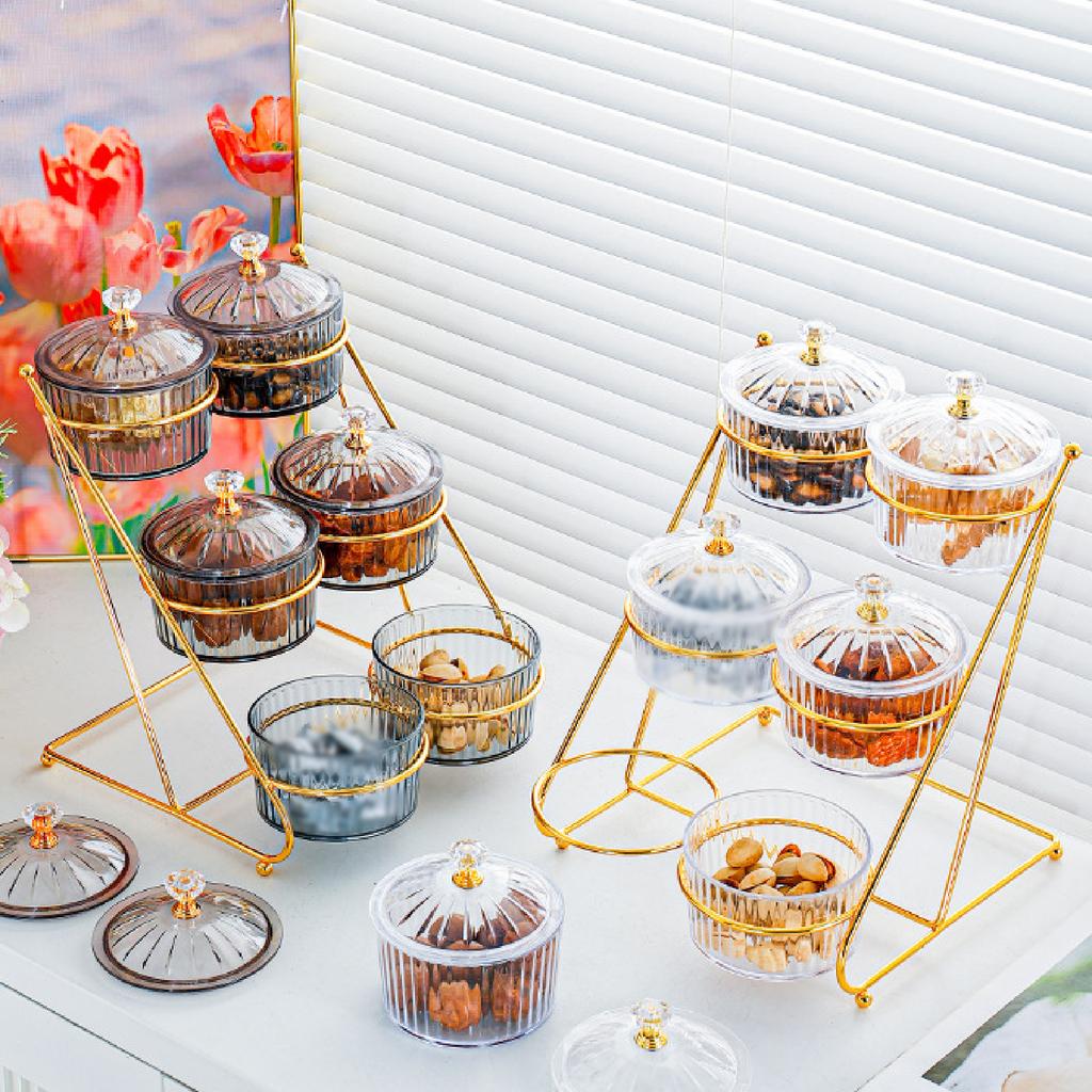 Nut and Candy Serving Tray with Lid Nordic Serving Platter 6 Snack Serving Bowls for Nuts Home Appetizer Kitchen Wedding