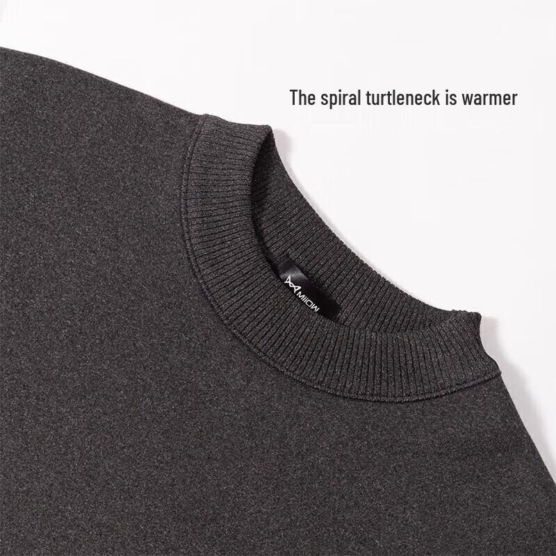 MiiOW Men's Thickened Velvet Lined Half-High Collar Thermal Top