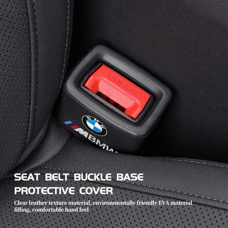 BROB8 Car Seat Belt Base Cover Trim Seat Safety Buckle Socket Protective For BMW M Sport M2 M3 M4 M5 M6 E46 E90 E60 F10 F20 E87 X3 X6
