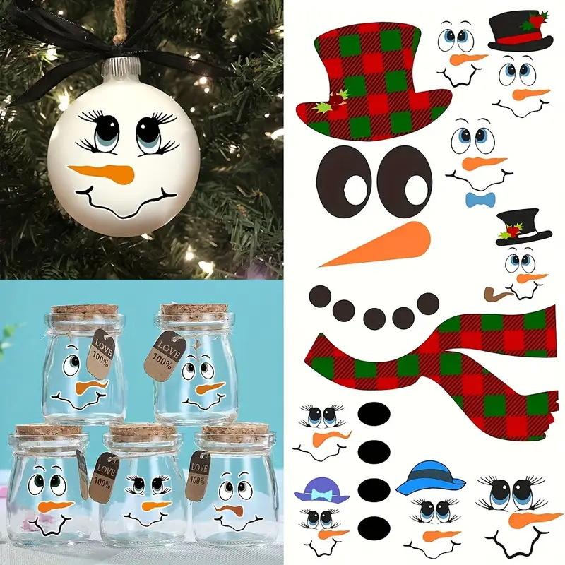 Wall Sticker Christmas Wall Sticker Emoji Sticker Cute Cartoon Snowman Refrigerator Sticker Window Sticker Cup Sticker Wallpaper
