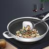DENEST Double Sided Honeycomb Non-stick Cooker Frying Pan Stainless Wok W/ Glass Lid