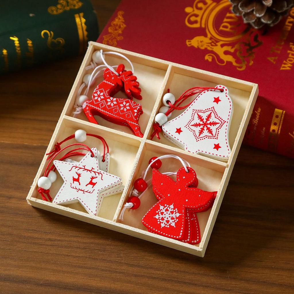 Prachtige Houten Kerstversieringen Doos: Kerstboomversieringen & Kleine Cadeautjes
