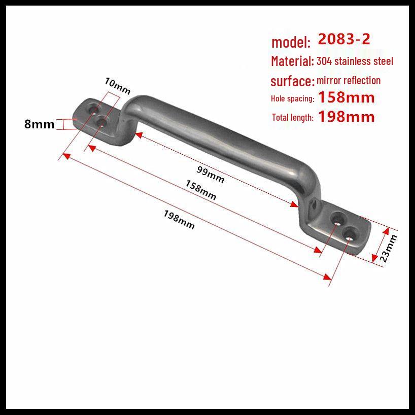 304 Stainless Steel Heavy-Duty Bow-Shaped Surface-Mounted Door Handle