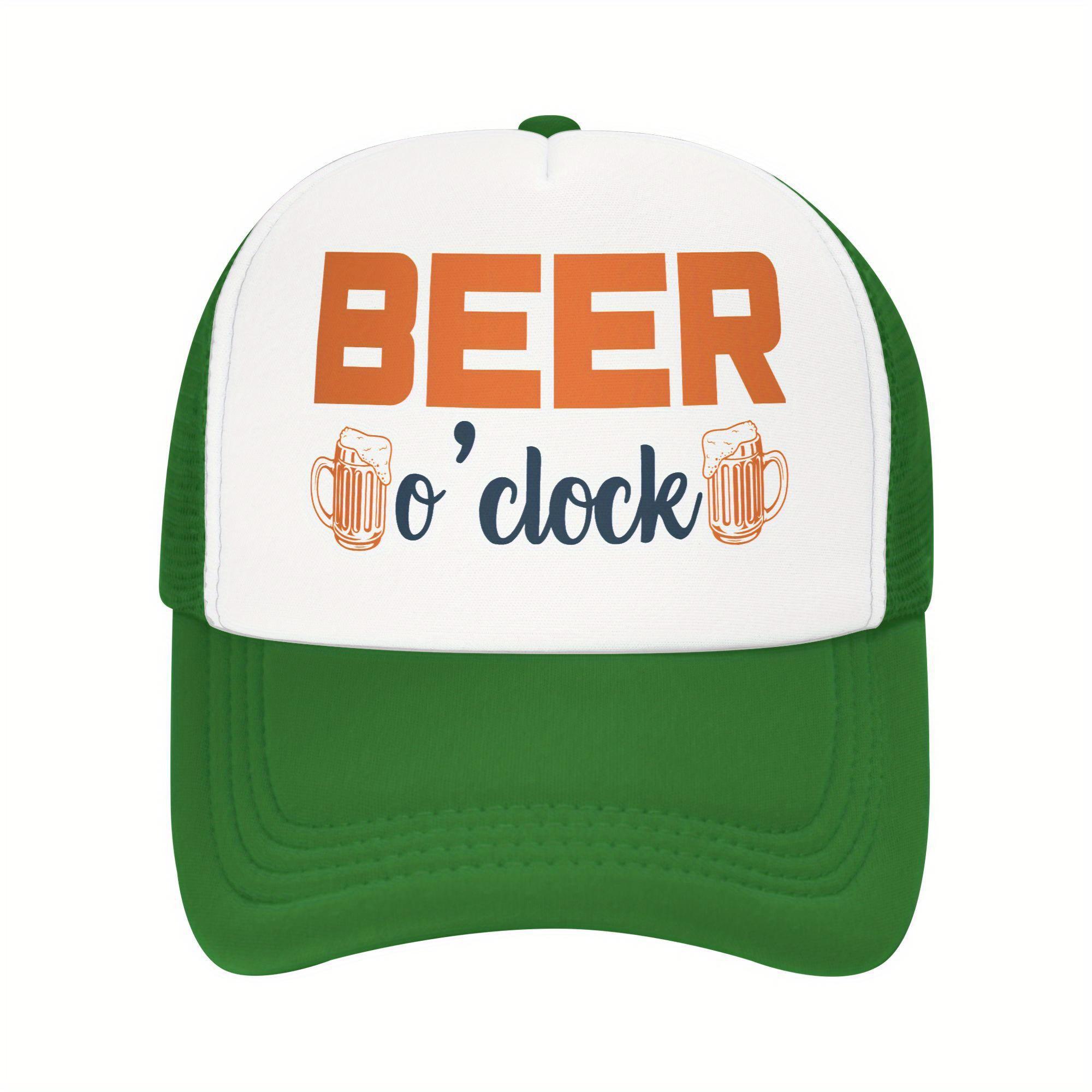 

Beer OClock Graphic Trucker Hat Funny Beer Lover Mesh Baseball Cap Casual Outdoor Adjustable One Size