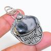 Natural Maligano Jasper, Topaz 925 Sterling Silver Jewelry Pendant 2.05" ZS-128