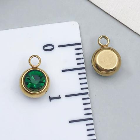 12pcs Mix Birthday Pendant Round Stainless Steel Rhinestone Charms For Jewelry Making Supplies DIY Necklace Bracelets Materials