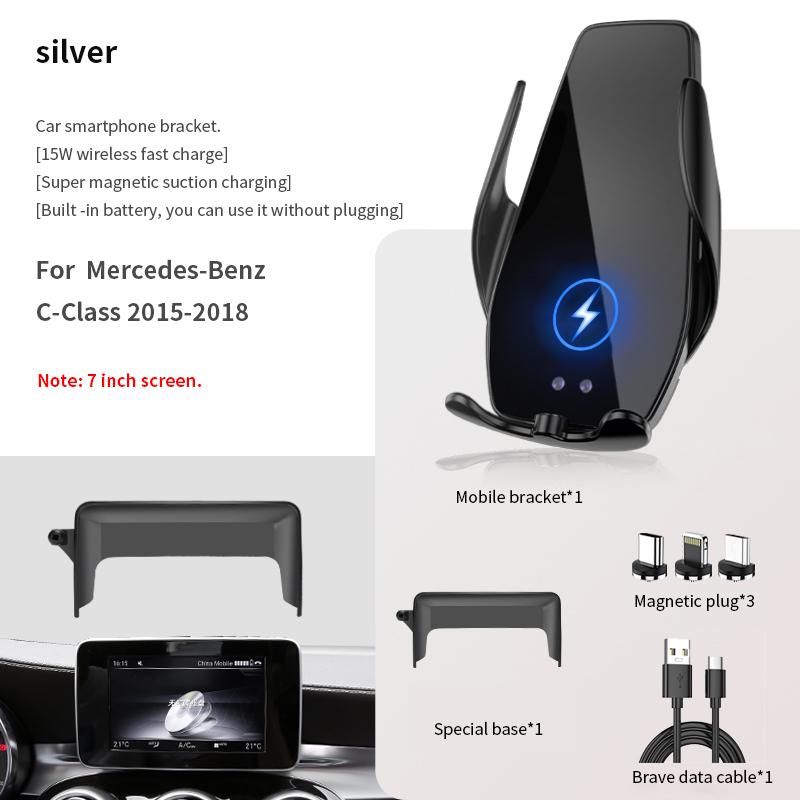 Supporto per telefono per auto per Mercedes-Benz Classe C/GLC/V 2015-2023 staffa di navigazione su schermo magnetico ricarica wireless nuova energia