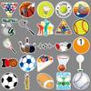 50 Mixed Sports Stickers: Volleyball, Rugby, Skateboarding - Waterproof for Suitcases