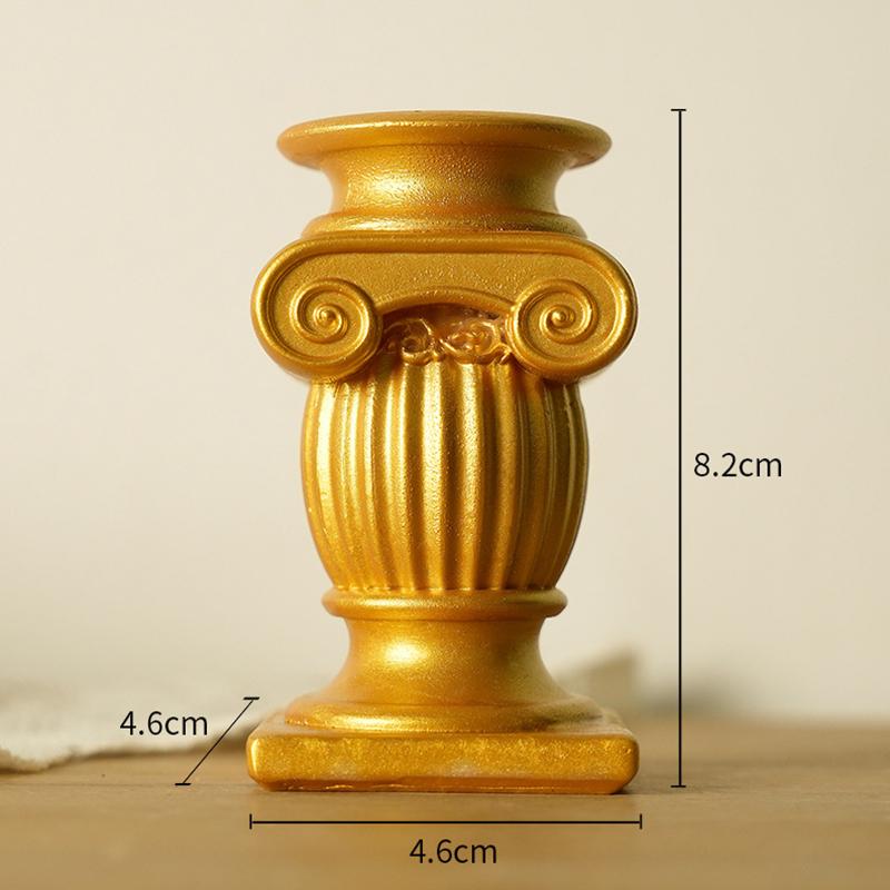 Romersk Søyle Gresk Søyle Statue Lysestake Resin Figur Hjem Skrivebordsdekor Ornament Fotorekvisitt Arkitektonisk Detalj
