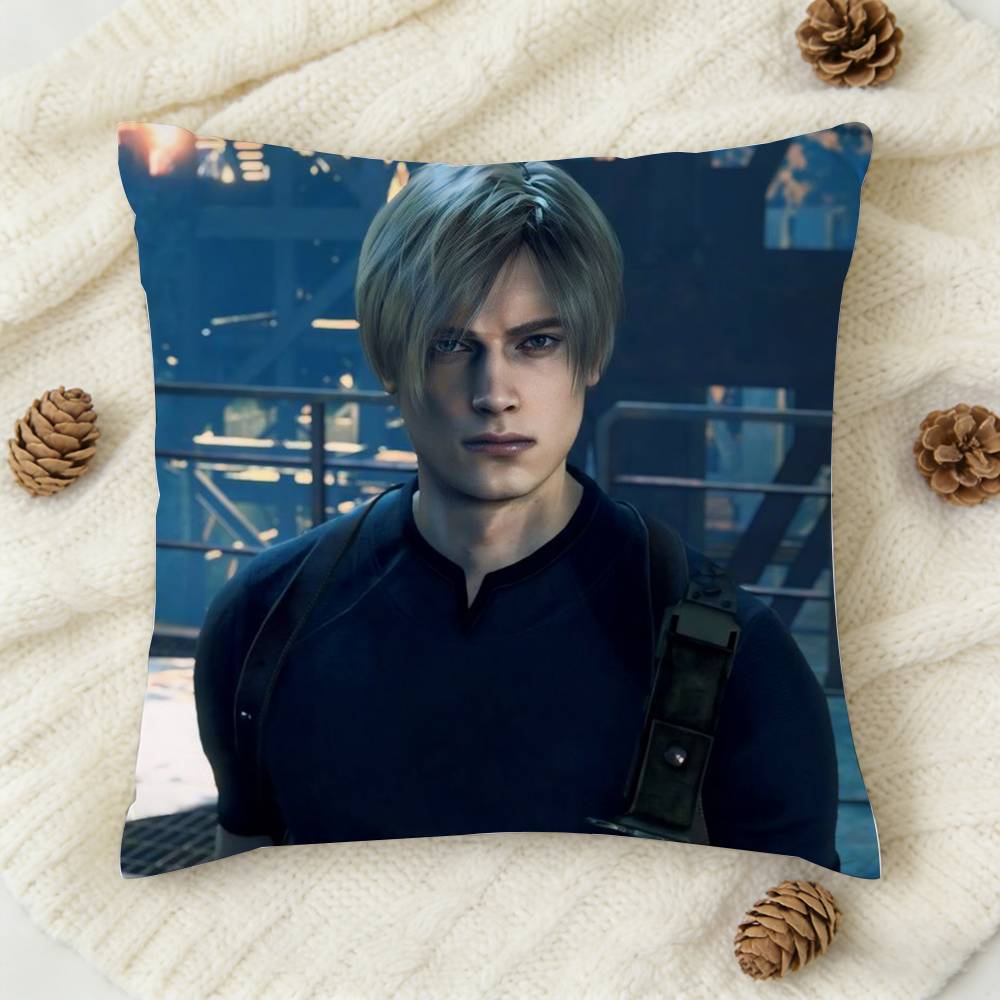 

LLeon RResident RE Evil Doublesided Printed Square Decorative Cushion Cover for Sofa Living Room Home Decor 30x30 cm