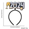 Sequin 2024 Happy New Year Headband Tinsel New Year Headdress Christmas Headpiece  New Year Gift