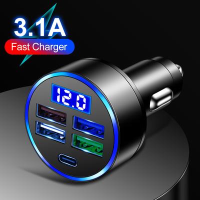 4 Portlu USB Araç Şarj Cihazı Hızlı Şarj Pd Tip C Araç Usb Şarj Cihazı Led Hızlı Şarj Adaptörü ile Iphone 14 Pro Samsung için