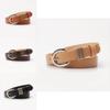 Minimalist Womens Leather Belt For Jeans And Trousers With Gold Alloy Buckle
