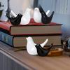 Creative White and Black Glossy Ceramic Birds Figurines Home Decorations Accessories Party (Pack of 6, Black & White)