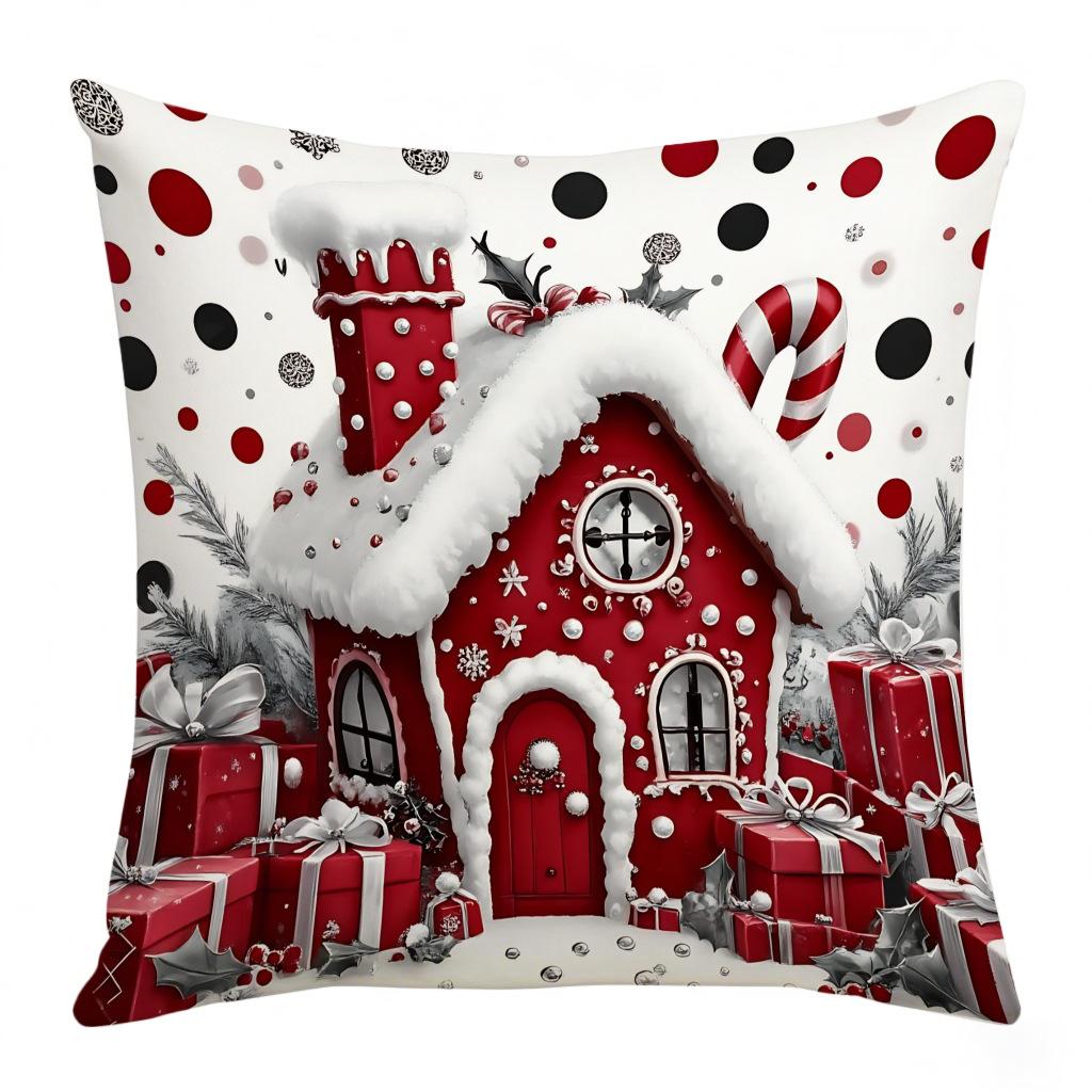 Modern Simple Linen Plush Pillow Cover Christmas Home Living Room Office Car Atmosphere Decorative Cushion Cover