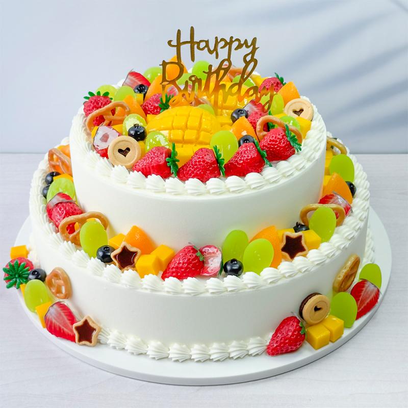 2025 Europäisches zweistöckiges Obstkuchenmodell für Ausstellungszwecke