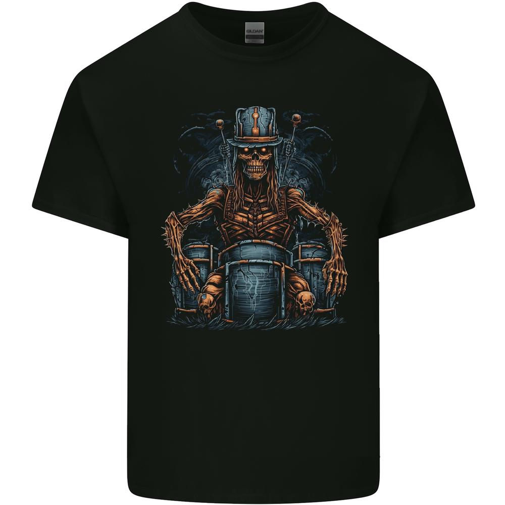 Voodoo Drummer Skull Drumming Heavy Metal Kids T-shirt Childrens XXL