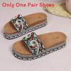 Summer Women Ethnic Style Flat Wooden Slippers With Rubber Sole For Beach Wear