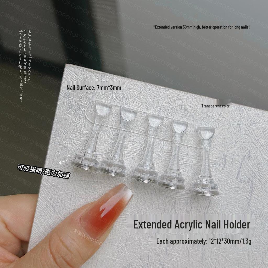 Elevated Manicure Practice Nail Holder - Translucent Pink Display Stand