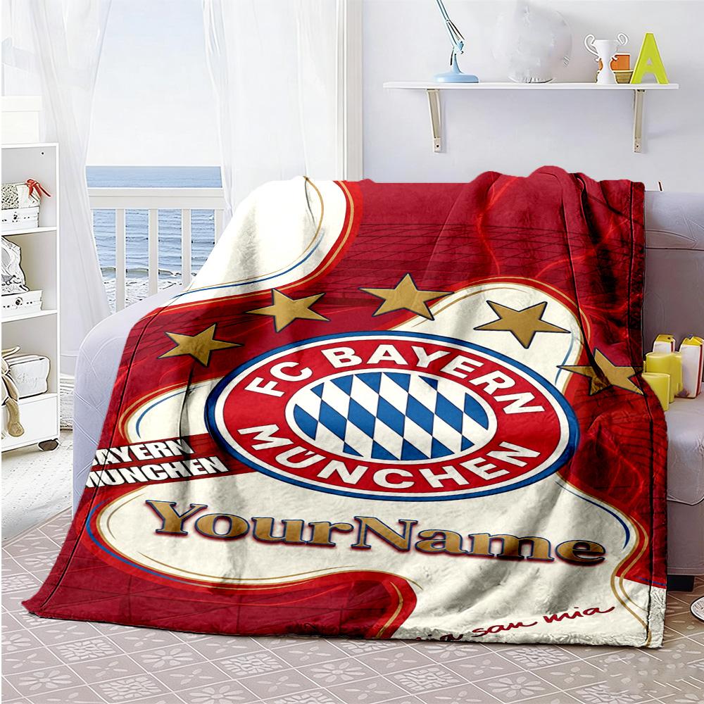 Fc Bayern München 41 Customize Your Name Blanket Throw Personalized Blanket Soft & Cozy Versatile for Chair Livingroom Picnics Living Room