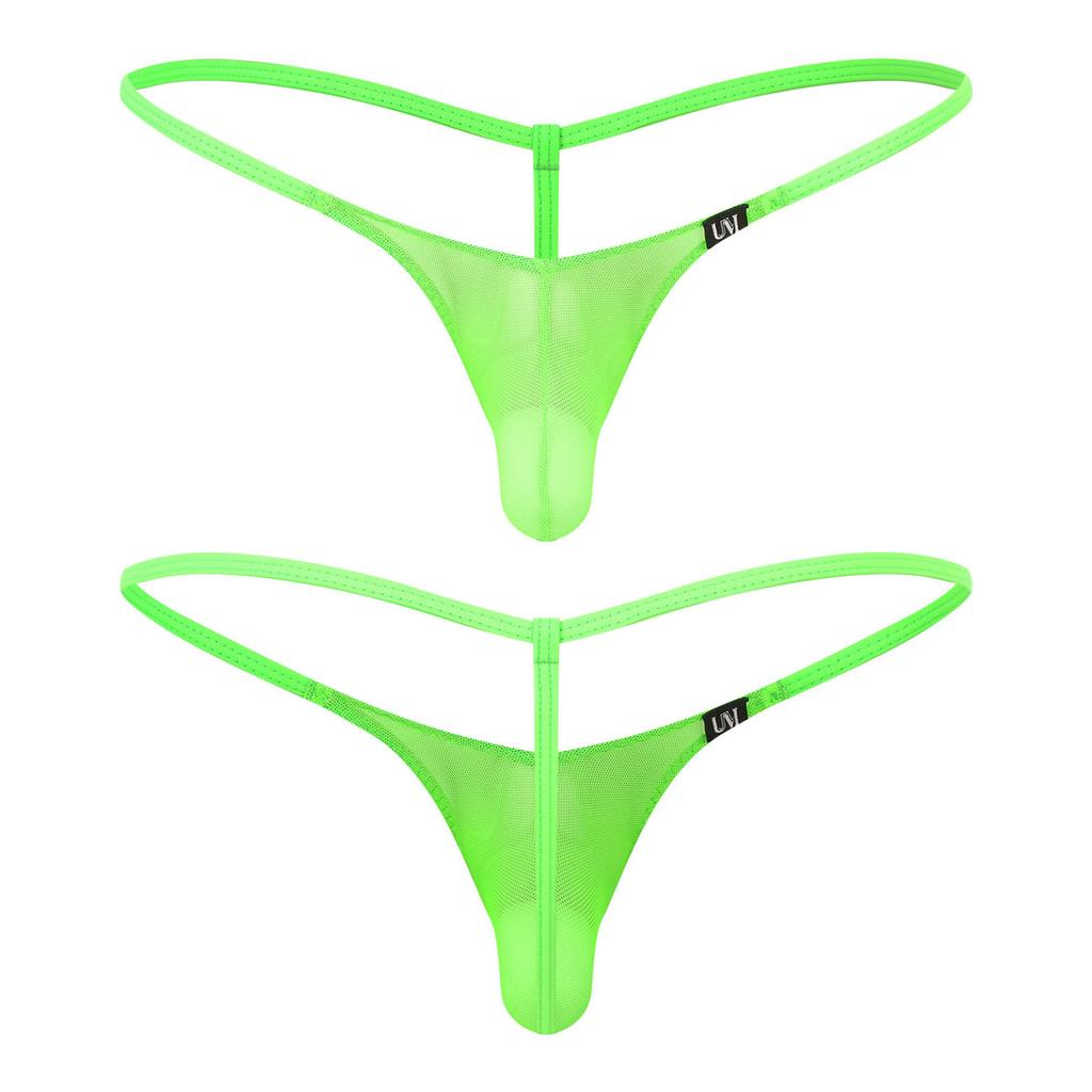 Pánské spodní prádlo tanga s průhlednou síťovinou Sexy průhledné pánské bikiny kalhotky s nízkým vzestupem