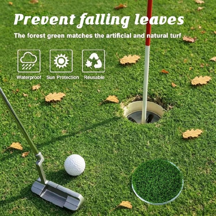 Artificial Grass Golf Putting Cup Cover Set for Daily Use, Round Cup Insert with Removable Cap and 3-Hole Bottom Frame