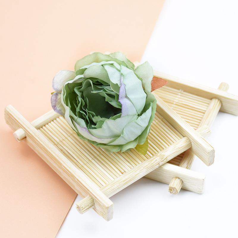 10pcs Silk Peony Srtificial Flowers for Home Wedding Decoration Diy Scrapbooking Pompons Christmas Wreath Fake Plastic Flowers