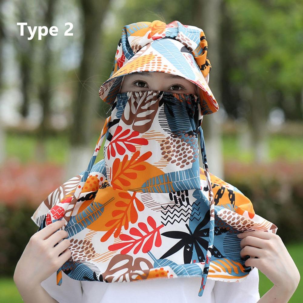 Full Face Neck Protection Sunscreen Cap Dust-proof Outdoor Sun Hat Outdoors Tea Picking Cap  Summer