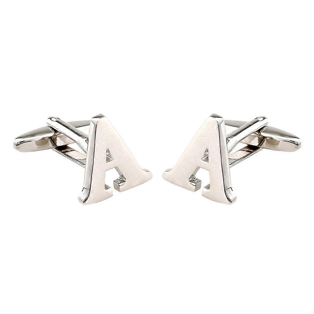 Mens Brass Initial Cufflinks Letter Buness Shirt Cuff Links Wedding Gift A