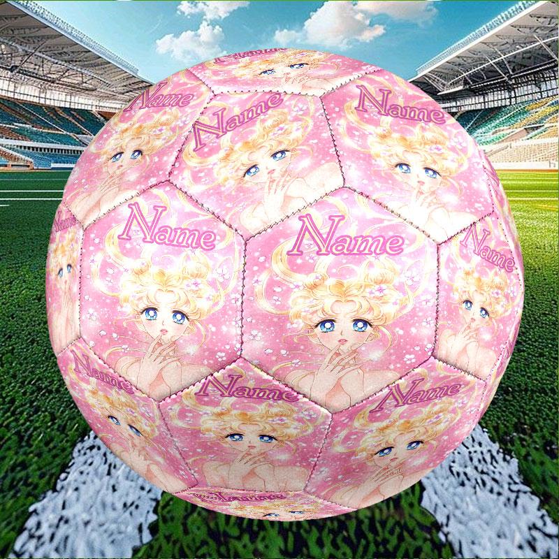 Custom Name Personalized Sailor Moon Print Size 5 Soccer Ball Training & Match Football, for Team, Kicking, Gift for Football Enthusiasts