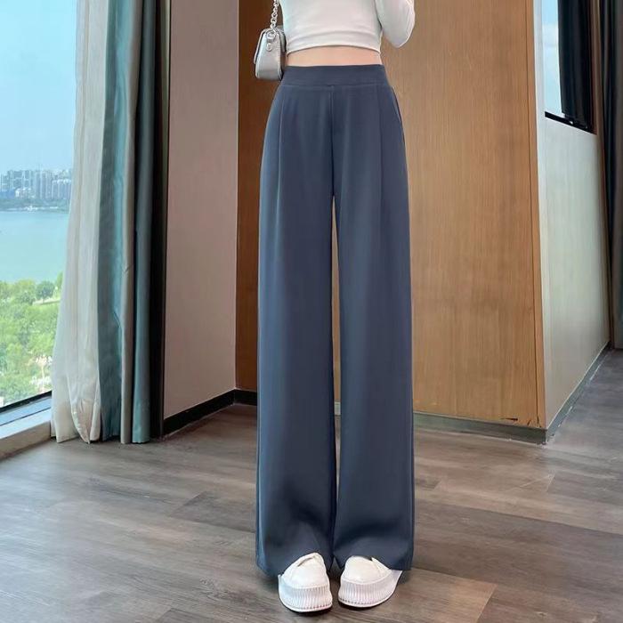 Spring & Autumn High-Waist Wide-Leg Pants: New Summer Thin, Casual, Straight-Leg Design