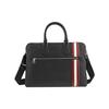 Bally Striped Zipper Pocket Leather Briefcase Men bags Black 6218262