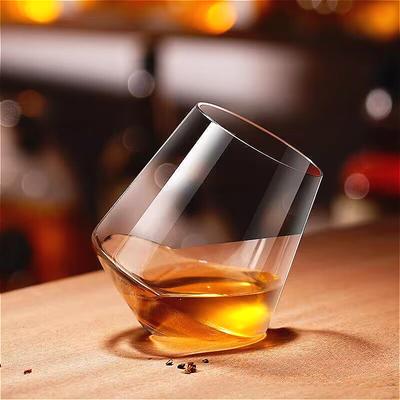 380ml/460ml/530ml Creative Whiskey Glass Rotating Foreign Wine Glass Transparent Cold Drink Mug Bar Tumbler Cup Drinking Glasses