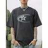 New Men's Star Print Short Sleeve T-Shirt Summer Men Women Clothing Fashion Tops Tees Casual Solid Color Y2K Streetwear Tops