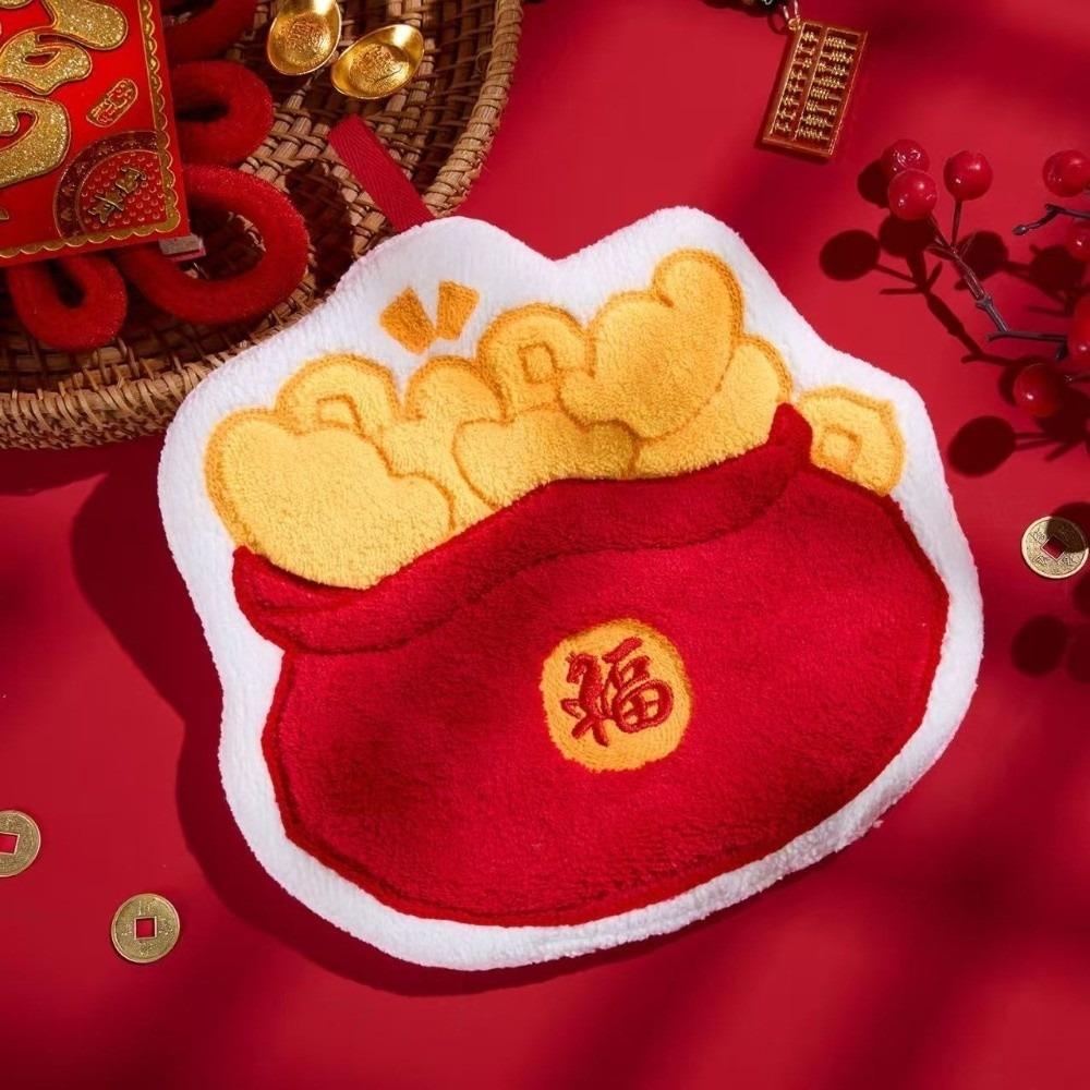 Soft Thick Chinese New Year Hand Towel Cartoon Hanging Towel  Chinese Spring Festival