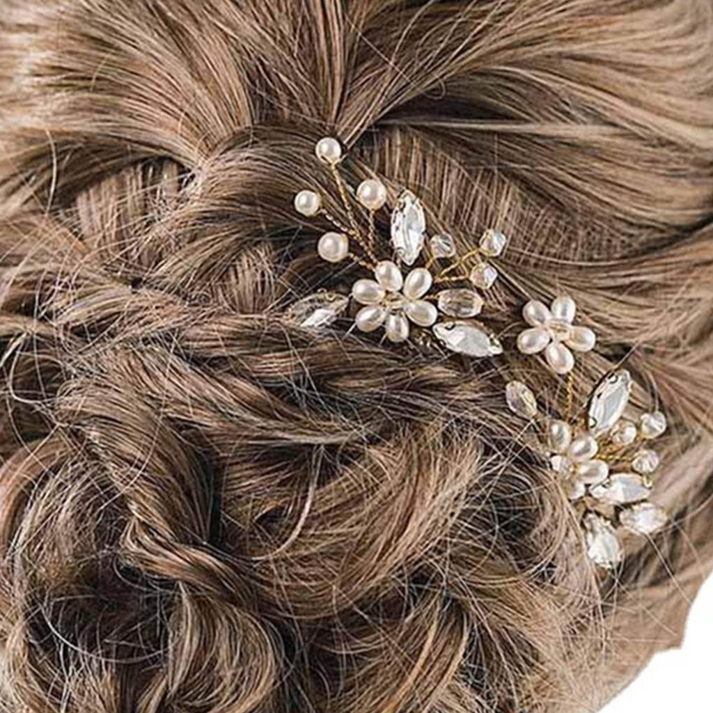 1 Pair Bridal U Shaped Hairpin Elegant Beautiful   Pearl Wedding Hair Clips for Party