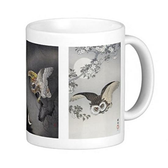 Ohara Photo Mug Koson, "Owl" Mug (Ukiyo-e Series)