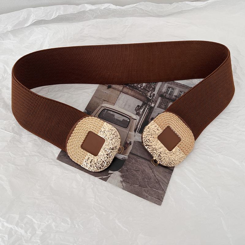 

Womens Faux Highquality Leather Wide Waist Belt For Trendy Summer Outfits Caramel