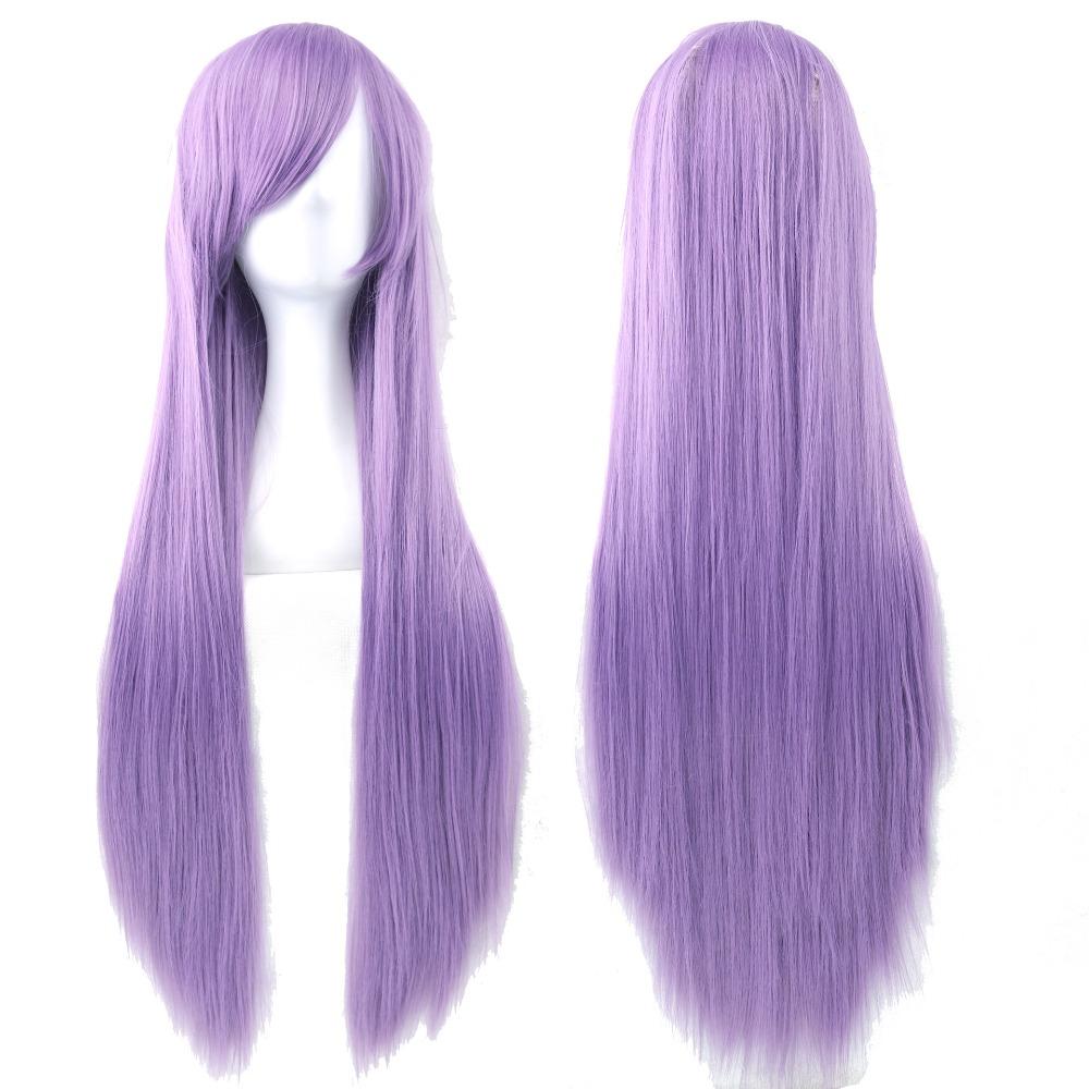 Heat Resistance Long Synthetic Hair 80cm Anime Straight Hairpiece Halloween Cosplay Wigs  Costume