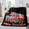 fire truck Theme Printed Blanket - Perfect for Couch, Bed, Travel & Outdoor Use | Machine Washable, Cozy & Durable.