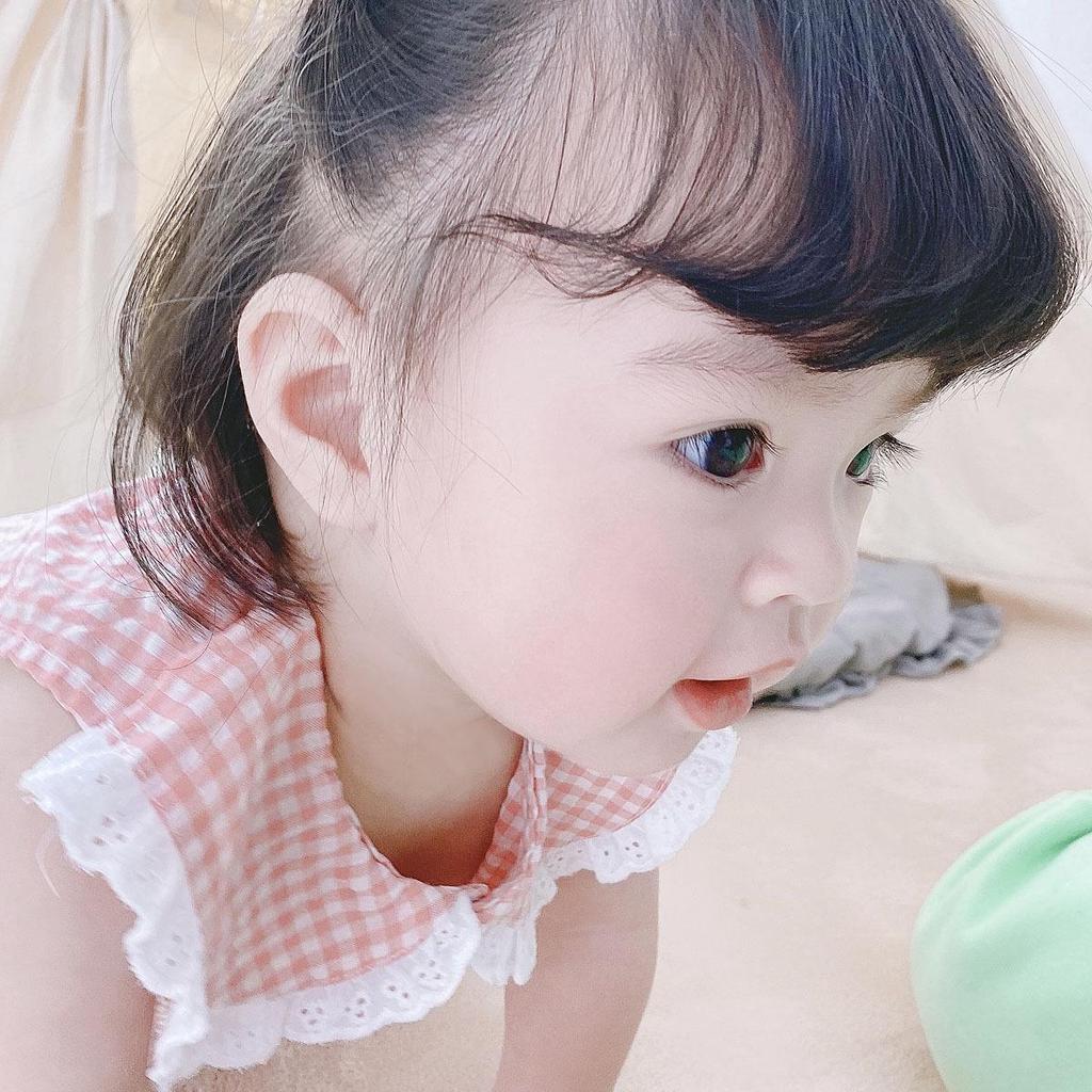 Korean Style Baby Bodysuit - Spring/Summer Pure Cotton Plaid Romper for Newborns