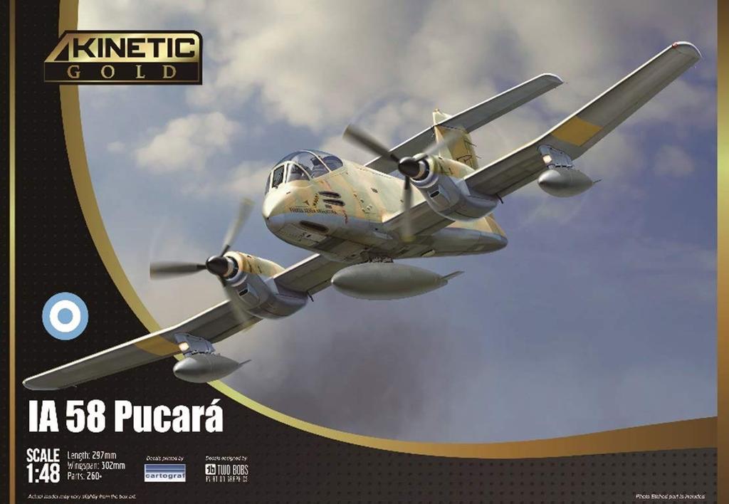 Kinetic 1/48 Scale Argentine Air Force FMA IA 58 Pucara Plastic Model Kit KNE48078