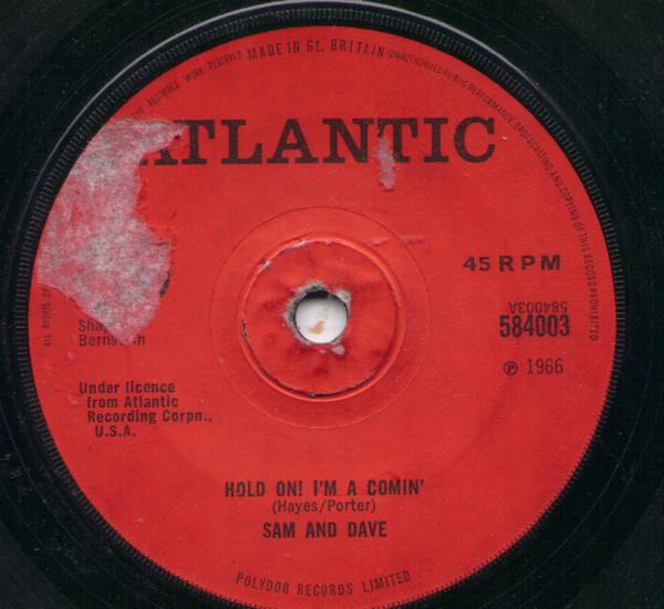 

7inch Record SAM & DAVE - Hold On! I m A Comin 584003 Atlantic 1966 UK Soul/Funk Used