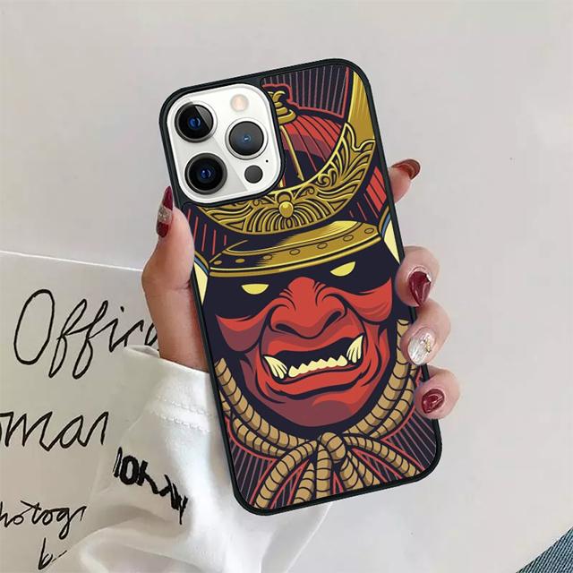 Samurai Mask Helmet Coque Shell For iPhone 17 Air 15 16 14 13 12 Pro Max 11 Pro Max Plus Phone Case Cover