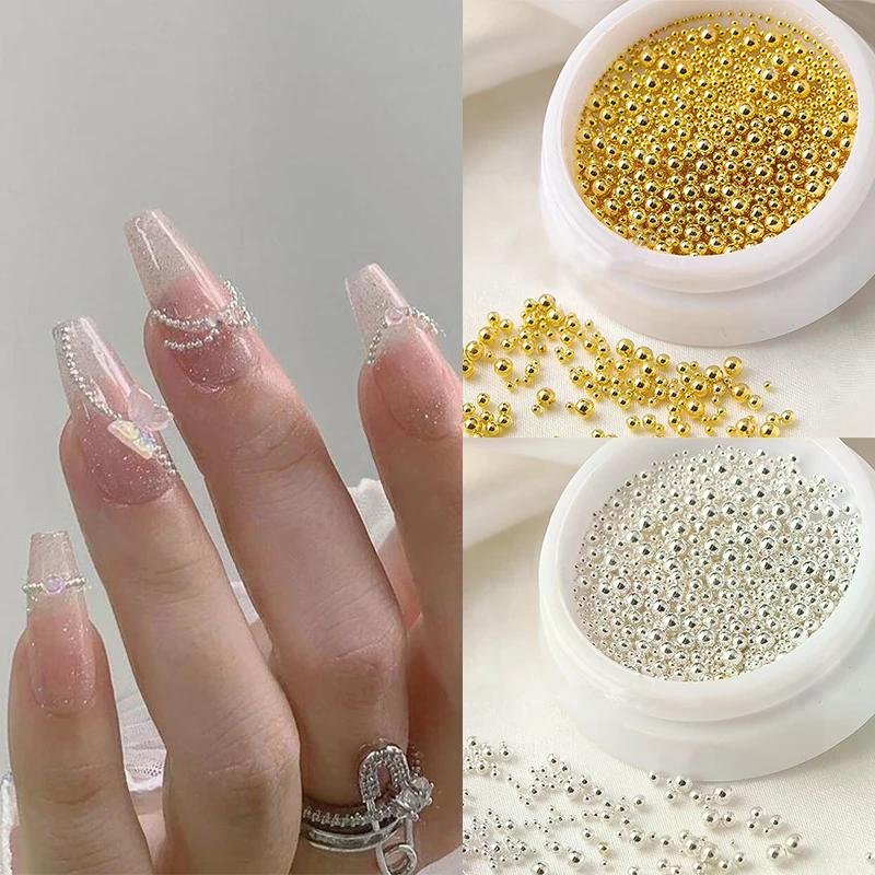 0.4mm-1.5mm Mini Steel Ball Metal Micro Caviars Alloy Nail Art Rhinestones Jewelry Manicure Accessories Diy Ornaments