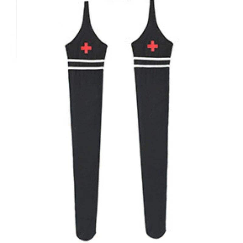 Halloween Bunny Cosplay Kostýmy Ženy Sexy spodní prádlo Malý ďábel Dark Nurse Otevřená hrudník Spodní prádlo Set Call of The Night