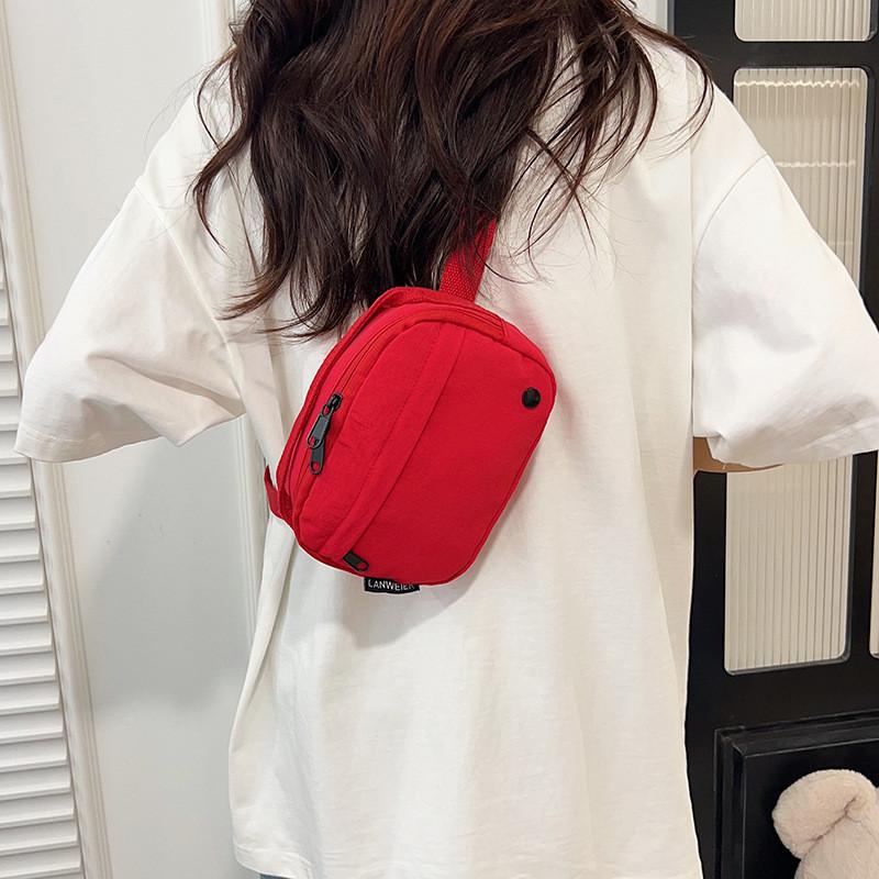 Simple Solid Color Women Casual Lightweight Waterproof Square Bag For Daily Use